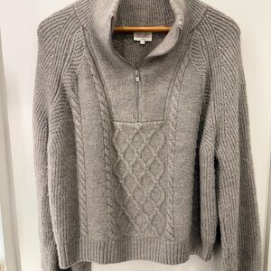 Gentle Fawn Gray Cable Knit Turtleneck Sweater